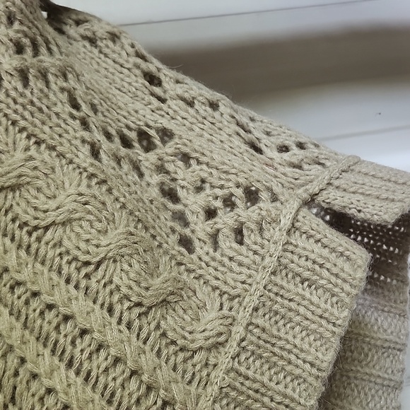 FREE PEOPLE Cable Knit cropped Sweater 15% wool - Picture 5 of 6